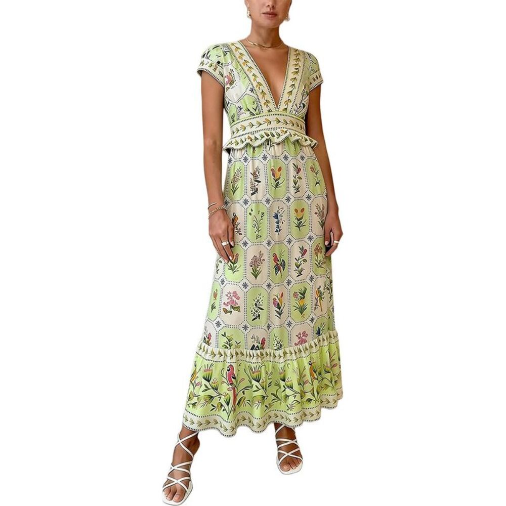 Esea Womens  Linen-Blend Maxi Dress